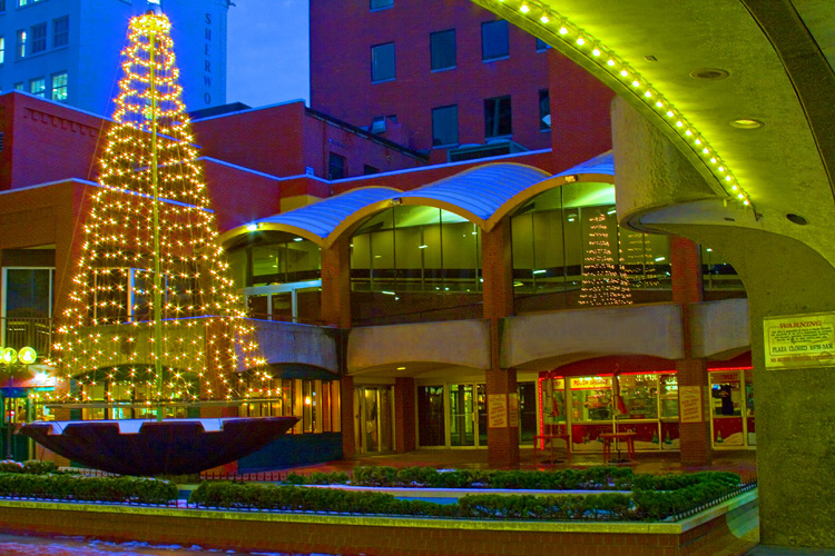 Parkade Plaza, on Howard Street between Main and Riverside