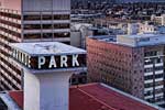 A view to the northwest of downtown Spokane, from the rooftop of the Old National Bank building.