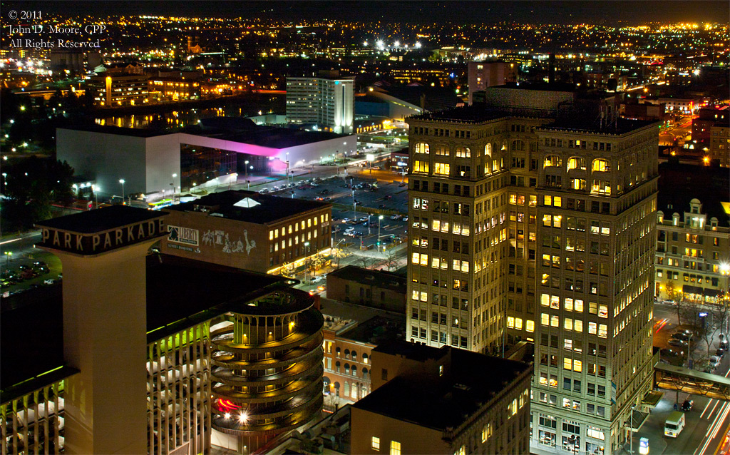  A  northeast view from the rooftop of the Bank of America building.  Spokane, Washington