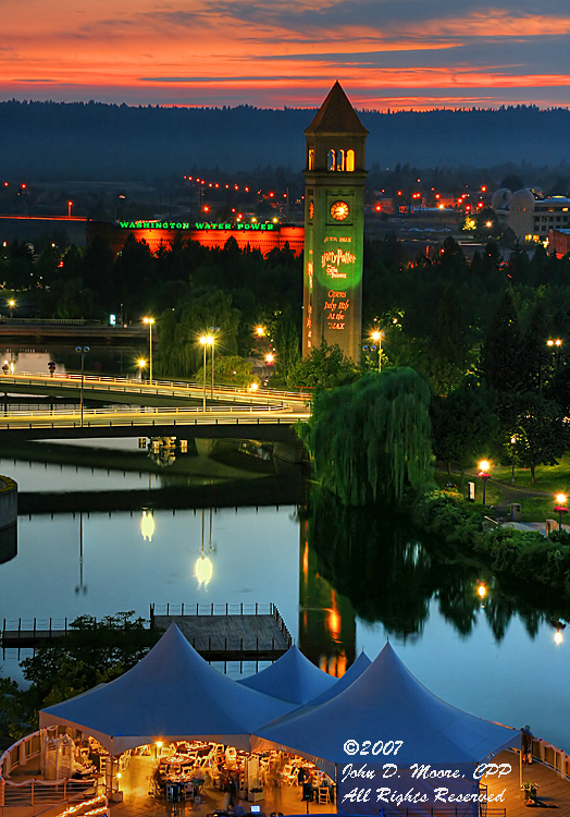 A look west towards Palisades Park in the distance.   Spokane, Washington.