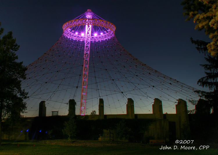 A  midevening look at a very recognizeable landmark in Riverfront Park.   Spokane, Washington