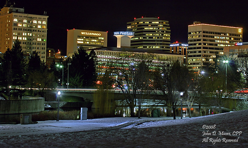 A chilly winters look at downtown, Spokane.  