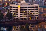 A view of Red Lion Hotel offices from the roof of Spokane's Old National Bank building.