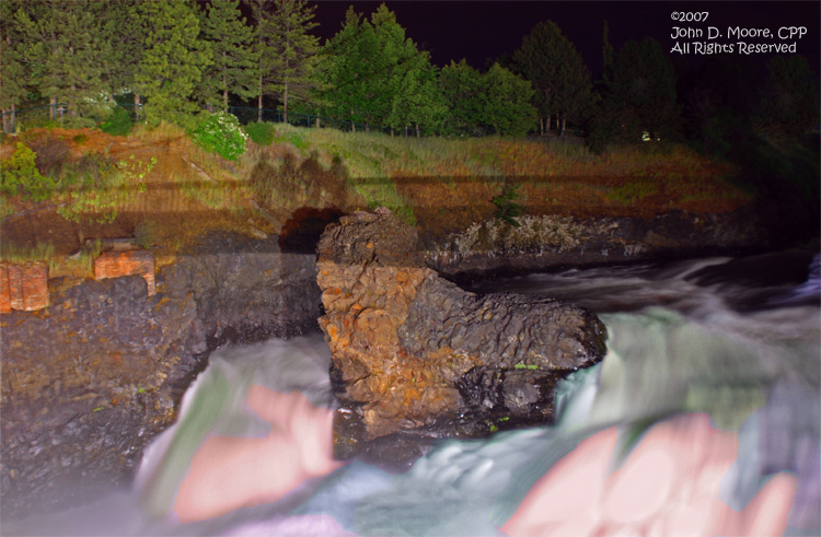 Spokane River, on the Canada Island footbridge, Riverfront Park, Spokane,Washington