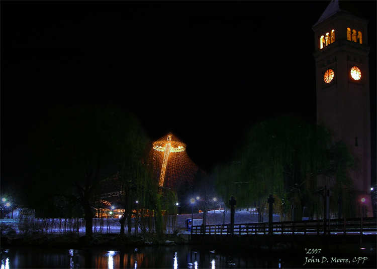 Riverfront Park, a very cold Sunday night, Spokane, Washington