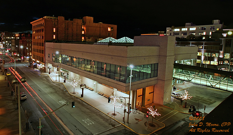 The Spokane Transit Authority (STA) building in downtown Spokane.  Spokane, Washington