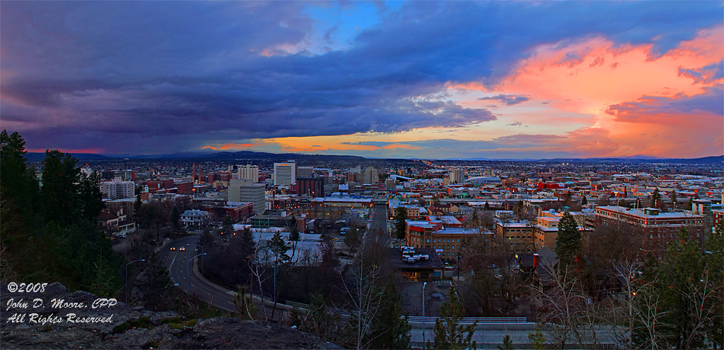 A look toward the Northeast, and the storm remnants over Mt. Spokane