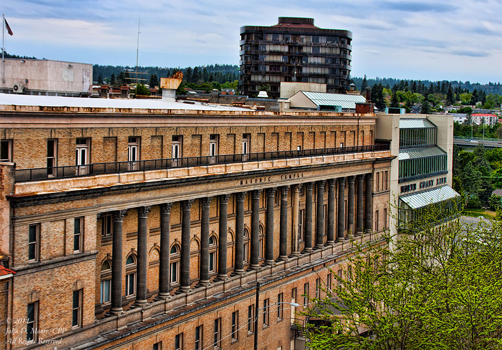 The Spokane Masonic Temple, on the north side of the building.