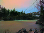 Swinging bridge,  Riverside State Park, Spokane, County, Washington
