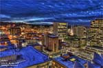 A look to the southwest in downtown Spokane, from the southern rooftop of the Old National Bank