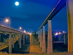 Westbound from the downtown area (L-R), I90 overpass, Railroad overpass, Highbridge (Sunset Hwy) Spokane, Washington