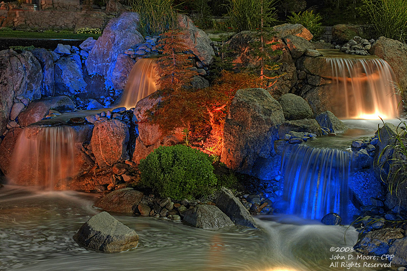 Hardscape waterfalls in the area of Wandermere, south of Twiggs restaurant.  