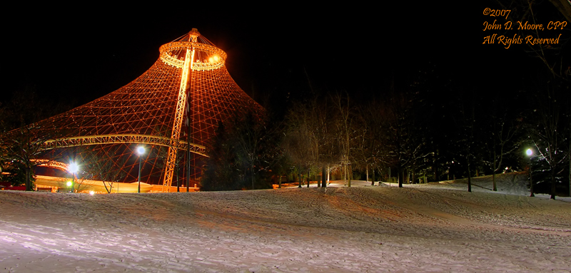 Riverfront Park, a VERY cold Sunday night, Spokane, Washington