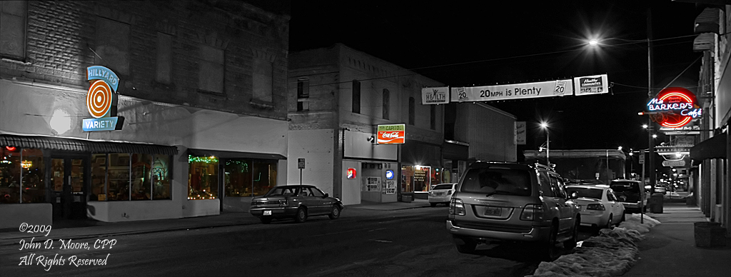 Northbound through Hillyard, on North Market Street.  Spokane, Washington