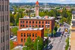 North Washington Street view, toward Spokane's Riverfront Park.