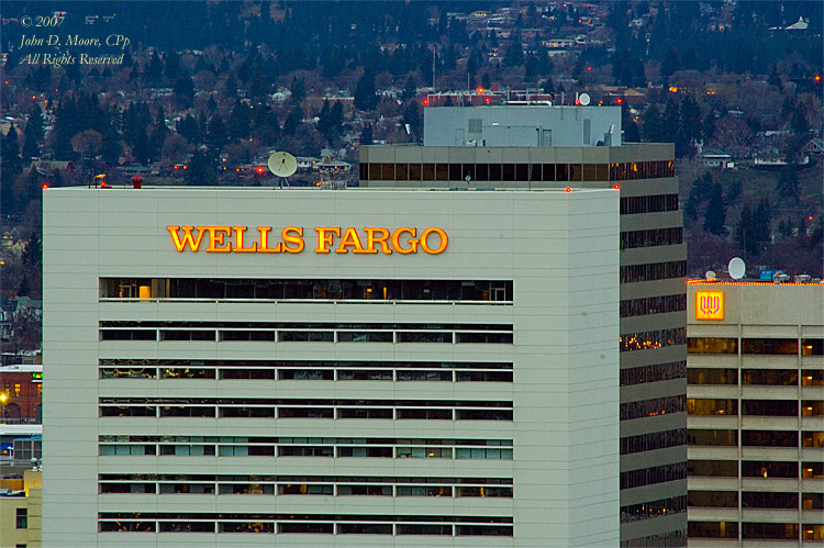 The Wells Fargo building, looking north, downtown Spokane