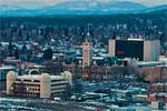 A  view from the roof of the Wells Fargo building, toward the northwest.  