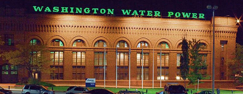 Washington Water Power (Avista) building , just west of Riverfront Park